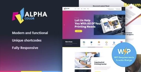 AlphaColor - Type Design & Printing Services WordPress Theme