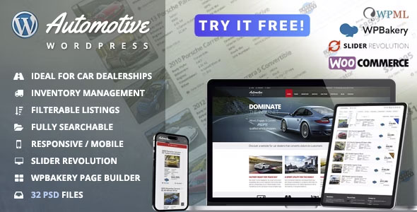 Automotive - Car Dealership Business WordPress Theme