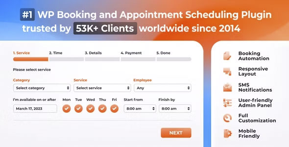 Bookly PRO – Appointment Booking and Scheduling Software System