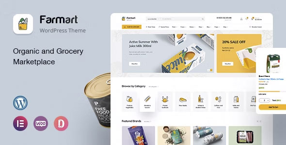 Farmart - Organic & Grocery Marketplace WordPress Theme