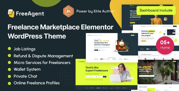 FreeAgent - Freelance Marketplace Elementor WordPress Theme