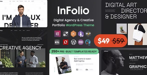 Infolio - Digital Agency & Creative Portfolio WordPress Elementor Theme