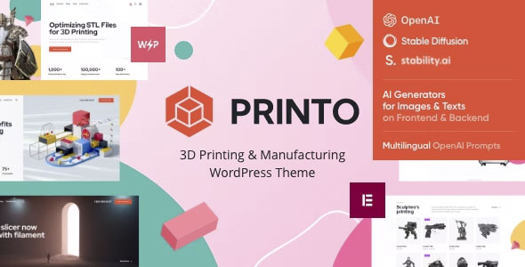 Printo - 3D Printing & Manufacturing WordPress Theme