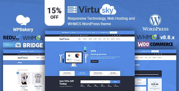 VirtuSky - Responsive Web Hosting and WHMCS WordPress Theme