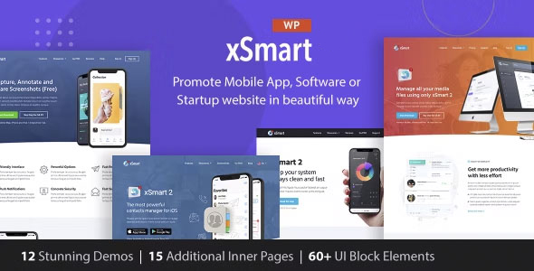 xSmart - App Landing Page WordPress Theme in Tech Presentation, Promo Marketing & Advertising Agency