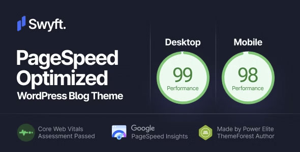 Swyft - PageSpeed Optimized WordPress Blog Theme