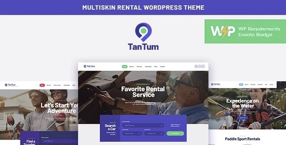 TanTum - Car, Scooter, Boat & Bike Rental Services WordPress Theme