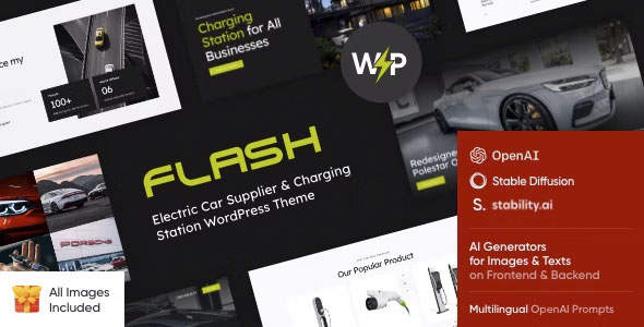 The Flash - Electric Car Supplier & Charging Station WordPress Theme