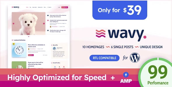 Wavy - Modern & Lightweight Blog for WordPress
