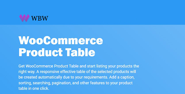 WoobeWoo WooCommerce Product Table Pro