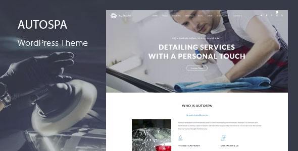 Auto Spa - Car Wash Auto Detail WordPress Theme