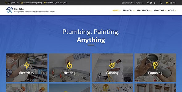 BlueCollar - Handyman & Renovation Business WordPress Theme