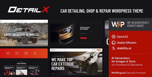 DetailX - Car Detailing, Shop & Repair WordPress Theme