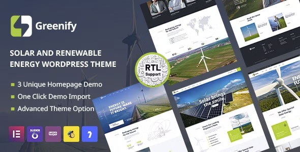 Greenify - Solar & Renewable Energy WordPress Theme