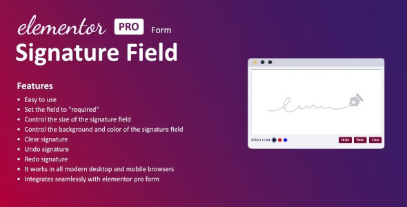 Signature Field for Elementor form