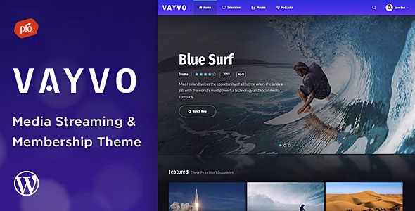 Vayvo - Media Streaming & Membership Theme