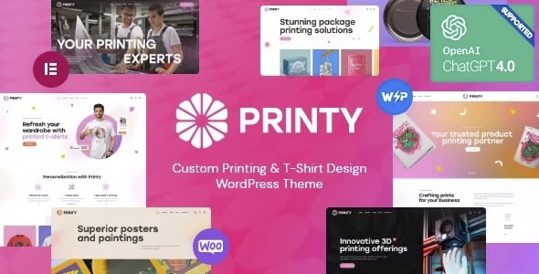 Printy - Custom Printing & T-Shirt Design WordPress Theme