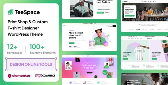 TeeSpace - Print Custom T-shirt Designer WordPress theme