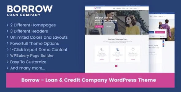 Borrow - Loan Company Responsive WordPress Theme