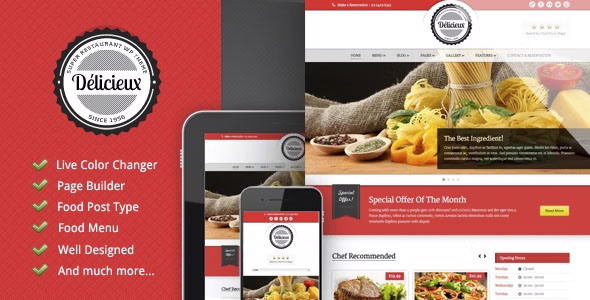 Delicieux - Restaurant Wordpress Theme