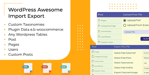 WordPress Awesome Import & Export Plugin - Import & Export WordPress Data