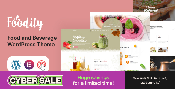 Foodily - Food and Beverage WordPress Theme