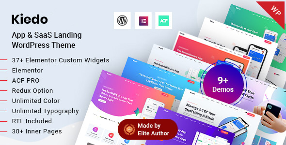 Kiedo - App & SaaS Landing WordPress Theme