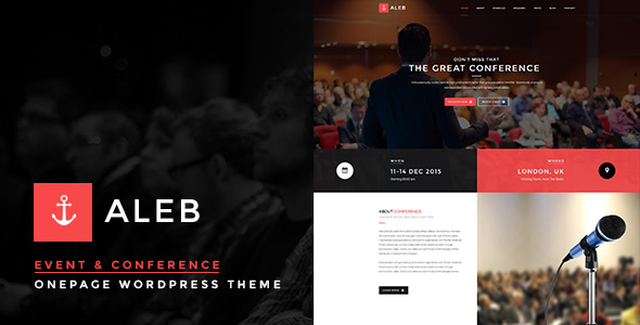 Aleb - Event Conference Onepage WordPress Theme