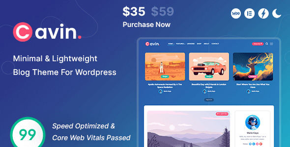 Cavin - Minimal & Lightweight WordPress Blog Theme