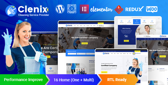 Clenix - Cleaning Services WordPress Theme