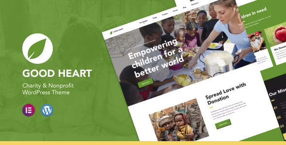 GoodHeart - Charity & Nonprofit Elementor WordPress Theme