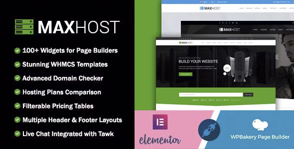 MaxHost - Web Hosting, WHMCS and Corporate Business WordPress Theme with WooCommerce