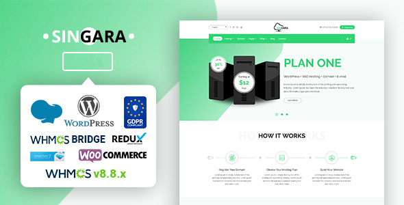 Singara - Multipurpose Hosting with WHMCS WordPress Themes