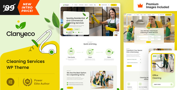 ClanyEco - Cleaning Services WordPress Theme