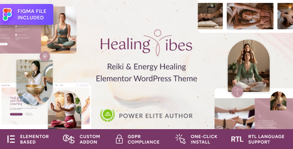 Healing Vibes - Reiki Healing & Meditation Coaching WordPress Theme