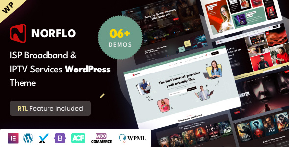 Norflo - ISP & IPTV Services Elementor WordPress Theme