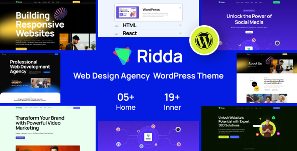 Ridda - Web Design Agency WordPress Theme