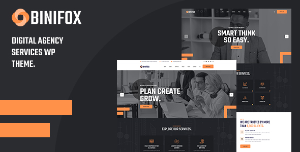Binifox - Digital Agency Services WordPress Theme + RTL