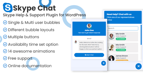 Skype Chat Support Pro - WordPress Plugin