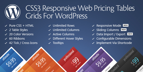 CSS3 Responsive Web Pricing Tables Grids