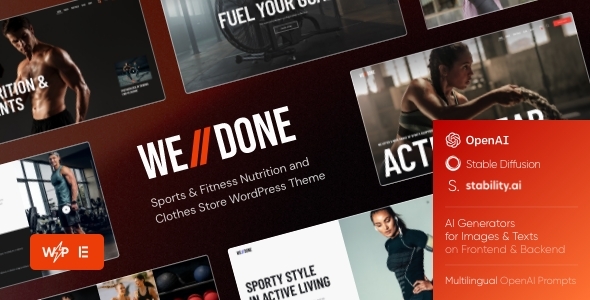 Welldone - Sports & Fitness Nutrition and Supplements Store WordPress Theme