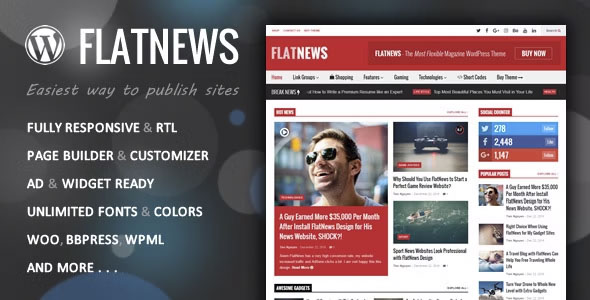 FlatNews – Responsive Magazine WordPress Theme