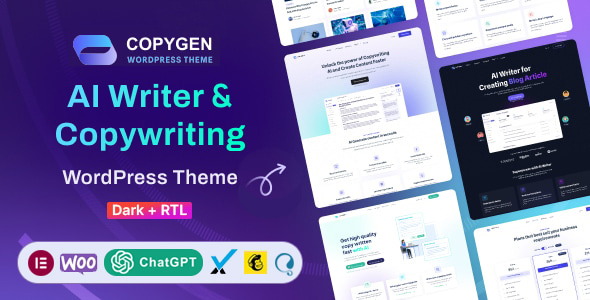 CopyGen - AI Writer & Copywriting Landing Page WordPress Them