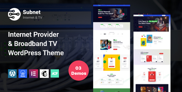 Subnet - Internet Provider Broadband TV WordPress Theme