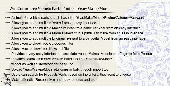 WooCommerce Vehicle Parts Finder