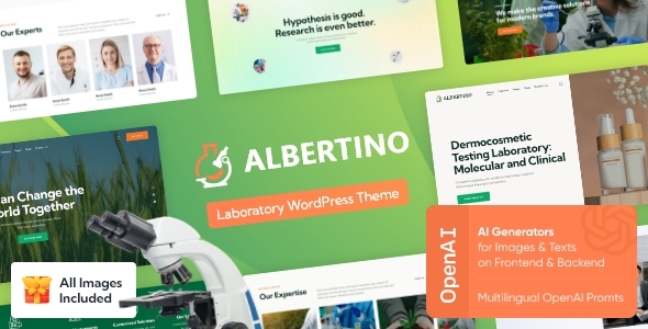 Albertino - Science Laboratory Research & Technology WordPress Theme