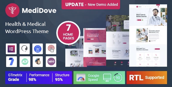 MediDove - Medical Care, Home Healthcare Service WP Theme + RTL
